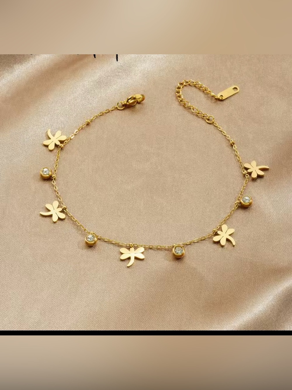 Waterproof gold plated stainless steel bracelet